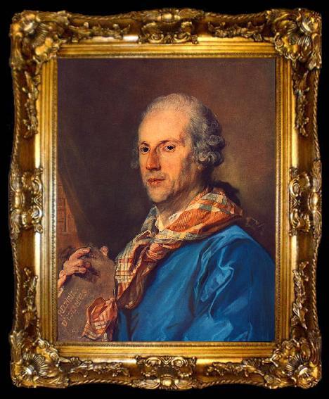 framed  PERRONNEAU, Jean-Baptiste Portrait of Charles le Normant du Coudray af, ta009-2